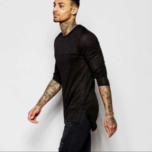 ASOS sheer slub longline jersey.